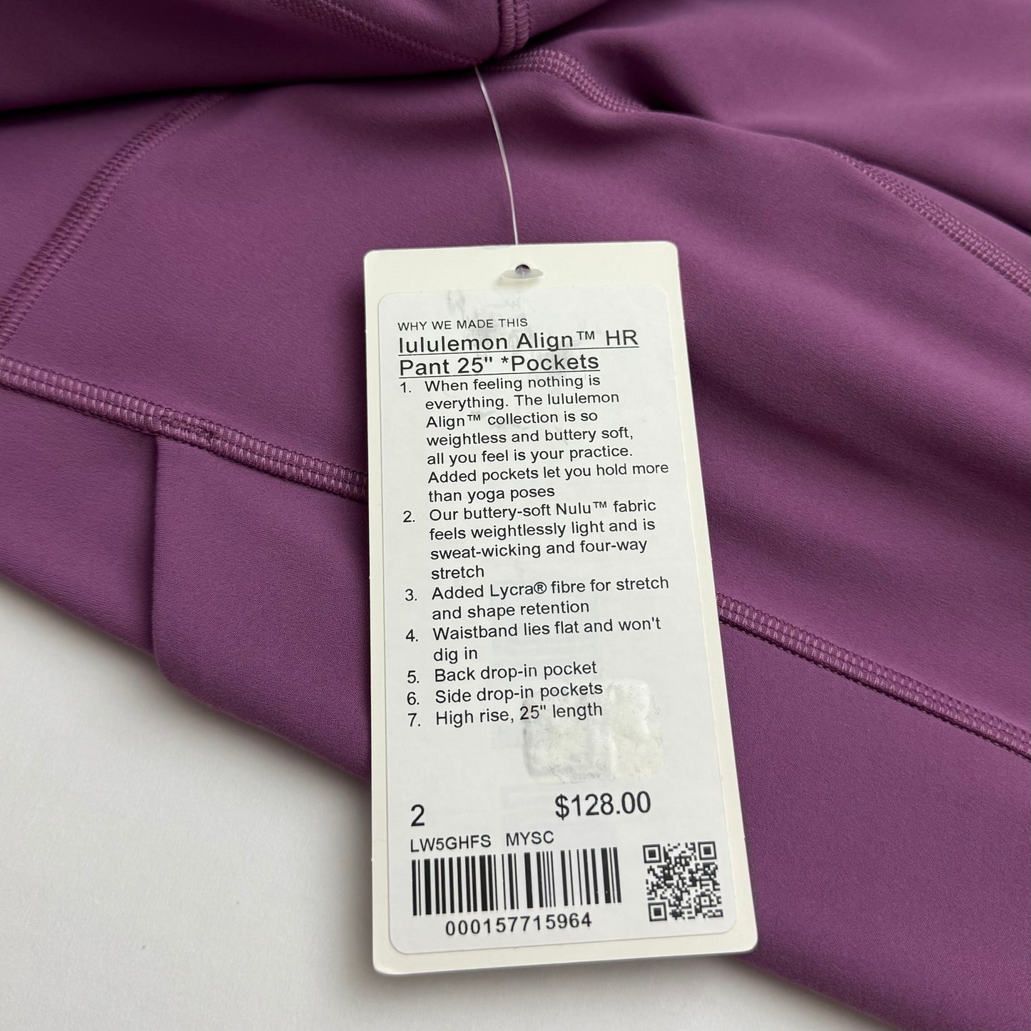 Align High-Rise Pant 25” *Pockets | Size 2