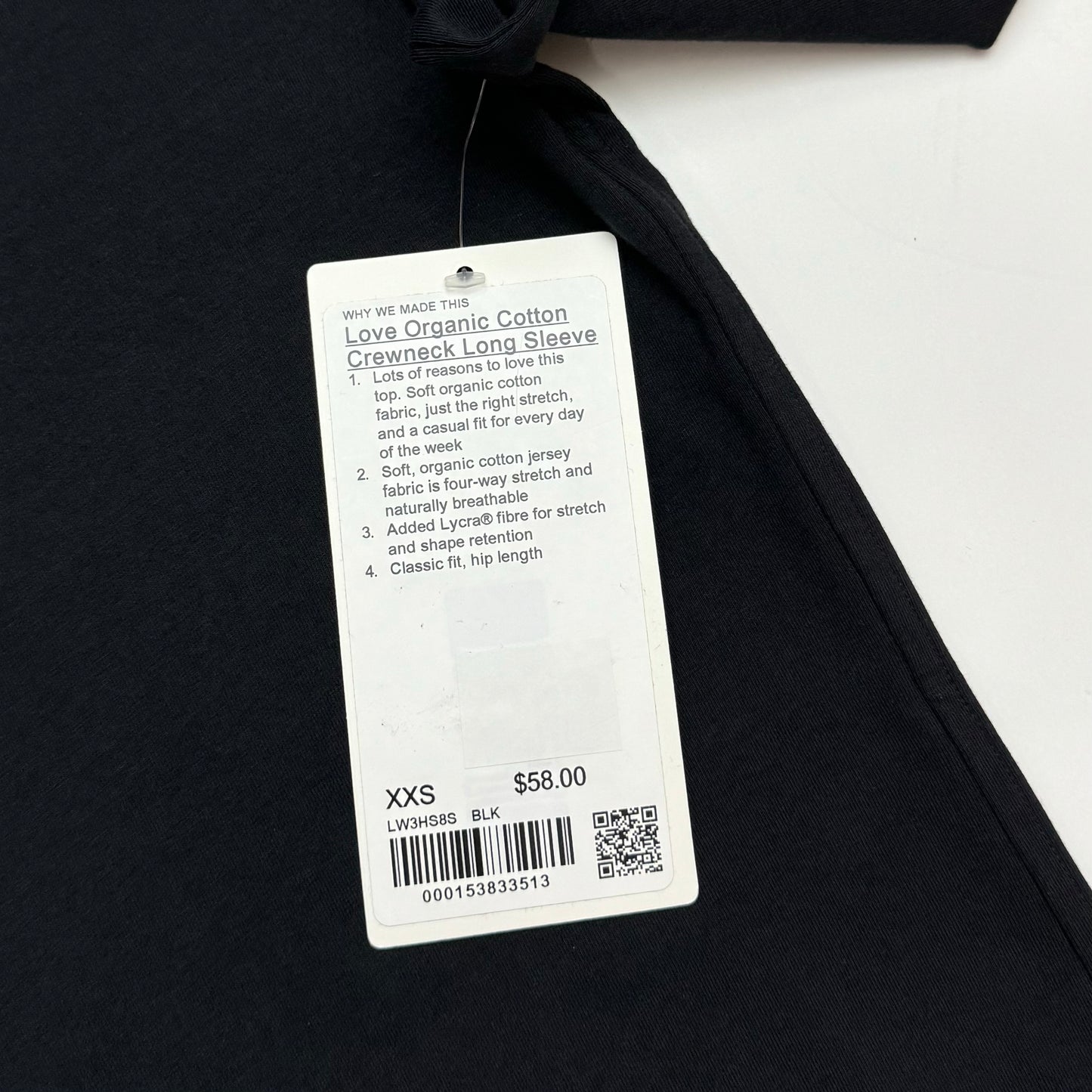 Organic Cotton Crewneck Long Sleeve | Size XXS