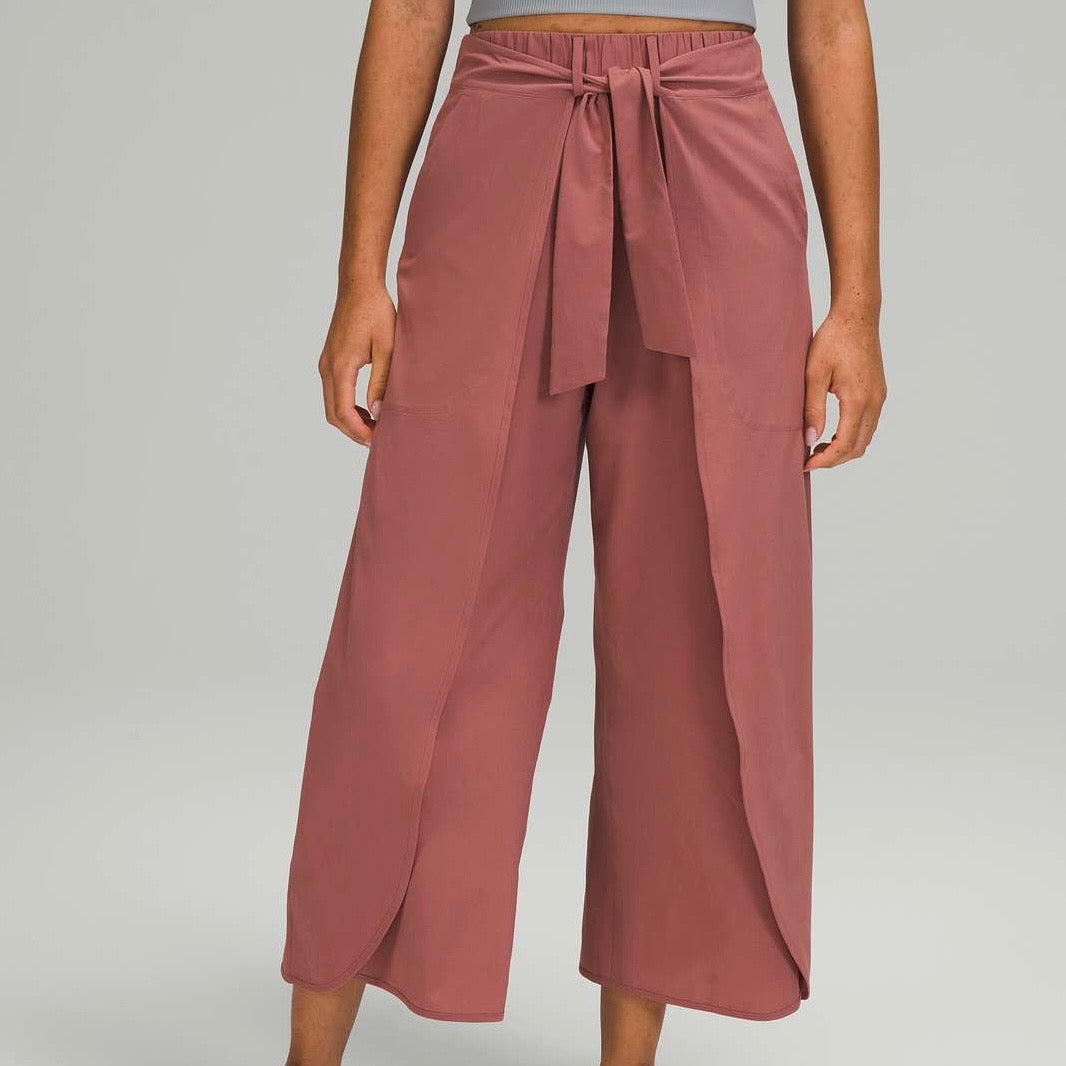 Wrap-Front Wide Leg High-Rise Crop 24” | Size 0