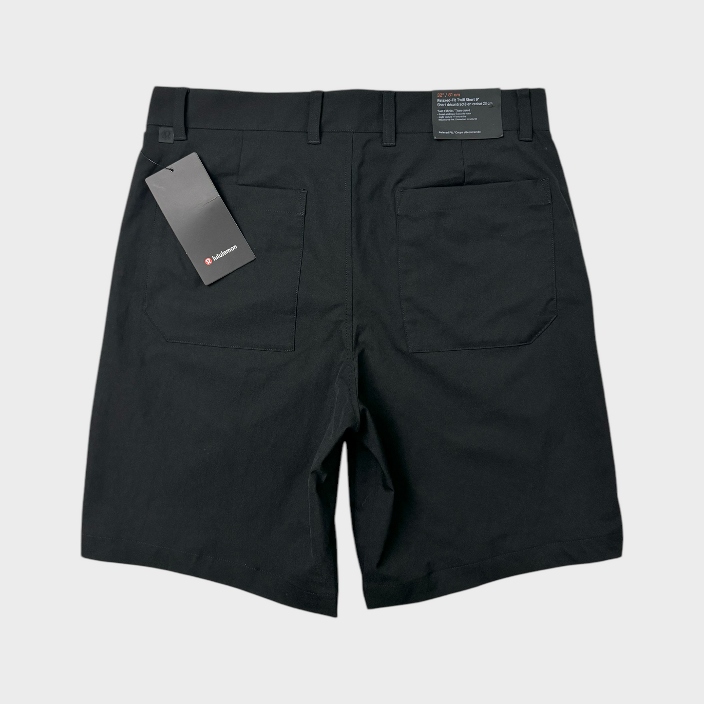 Men’s Relaxed-Fit Twill Short 9” - Black | Size 32