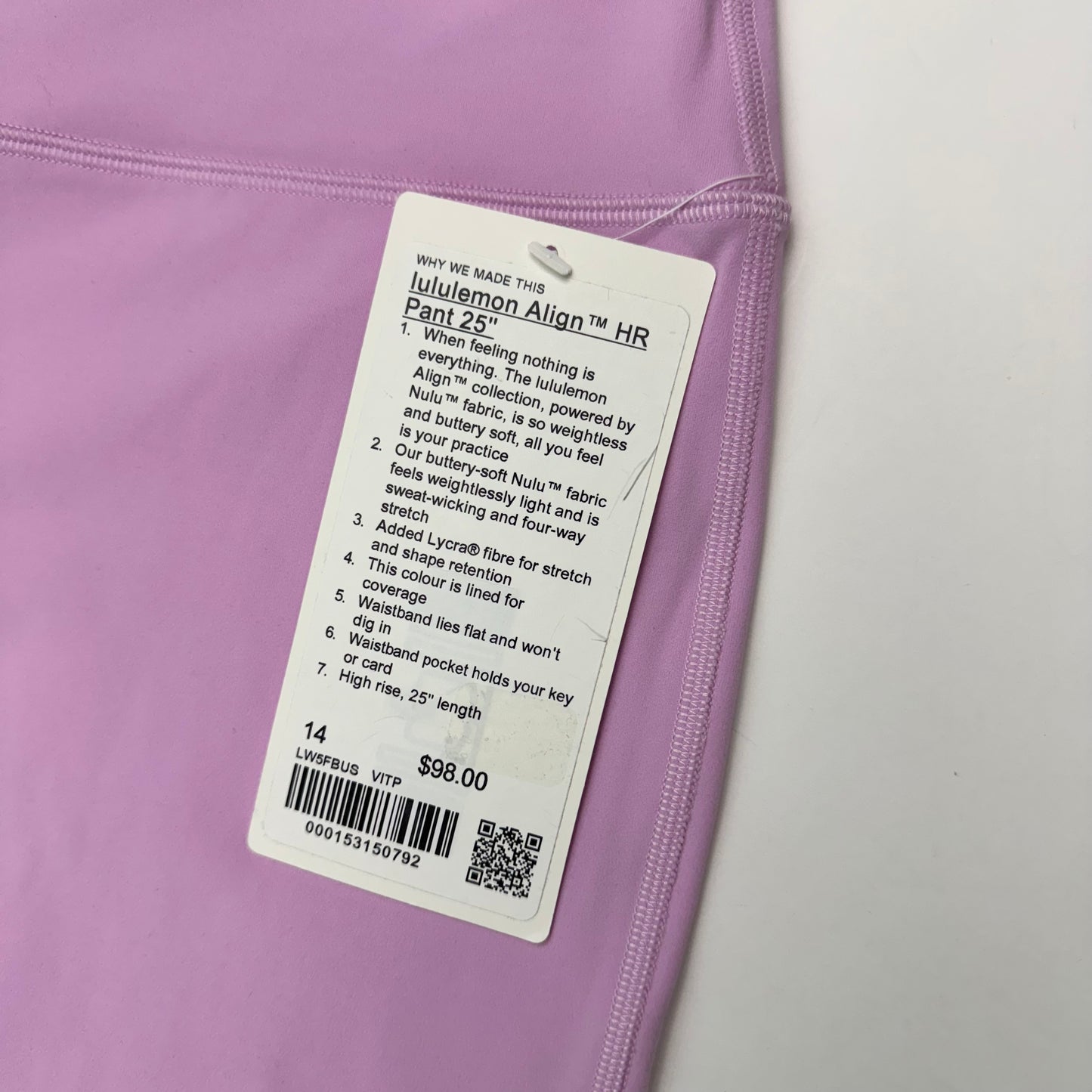 Align High-Rise Pant 25” | Size 14