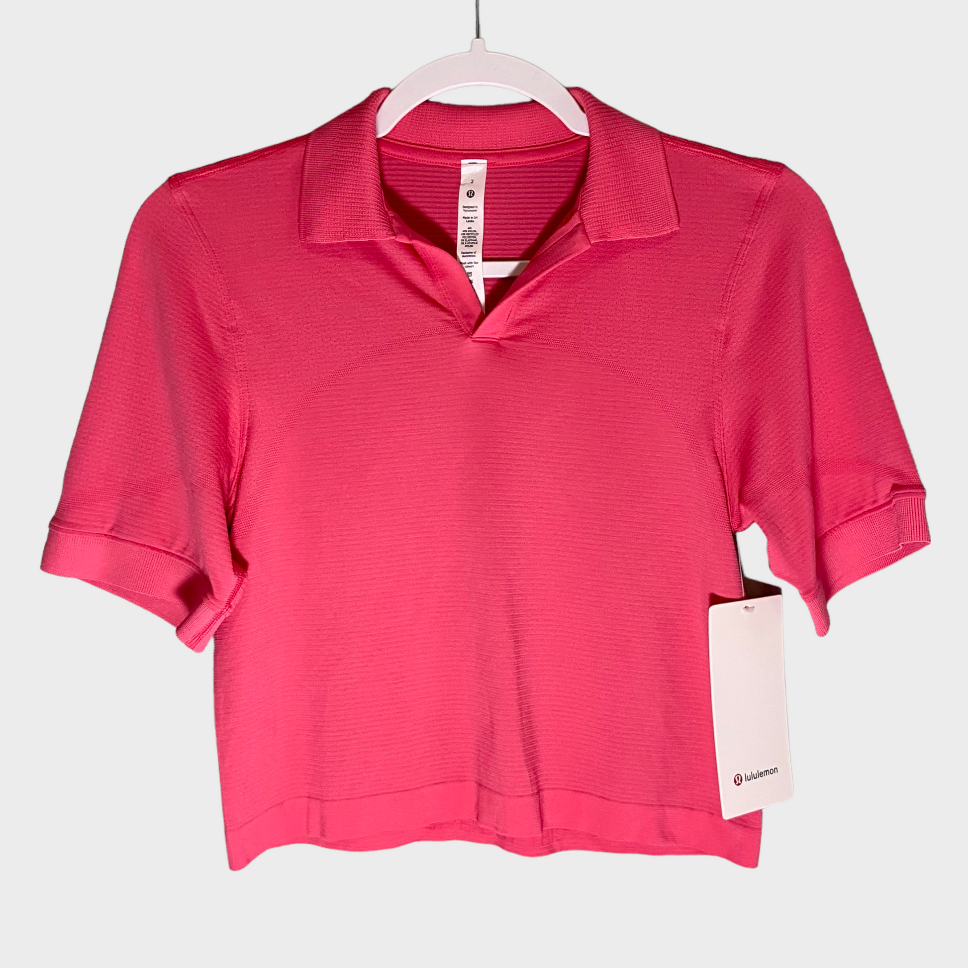New Lululemon Swiftly Tech Relaxed-Fit Polo Shirt Hot heat red glow